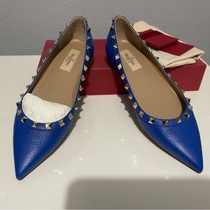 EUC Gorgeous Acid Blu Ballerina flats from Valentino size 38